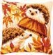 PN-0187296 Набір для вишивання хрестом (подушка) Vervaco Hedgehogs on mushroom "Їжаки на грибі"
