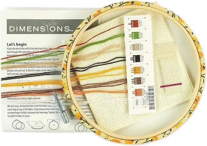 72-76324 Набір для вышивання хрестом Birdie Teacup Чашка з пташкою DIMENSIONS з п'яльцями 1077715 фото