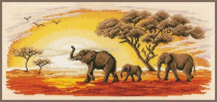 PN-0002317 Набір для вишивки хрестом Vervaco Elephants "Слони" 1073168 фото