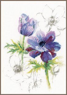 PN-0008028 Набір для вишивки хрестом LanArte Anemones "Анемони" 1073155 фото