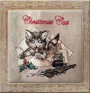 145 K Набір для вишивання хрестом NIMUЁ Christmas Cat "Різдвяний кіт" 1059238 фото
