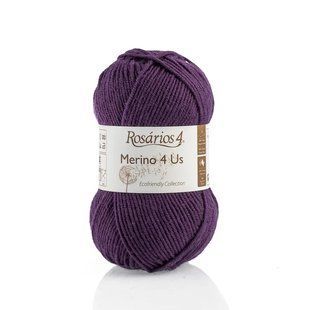 48 Merino 4 Us пряжа (100% мериносова вовна - без мулесингу), колір Темно-фіолет 50 г моток ROSARIOS 1082695 фото