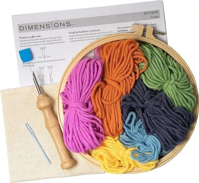 72-76391 Набір для вишивки в килимовій техніці Кактуси Dimensions з п'яльцями 1077719 фото