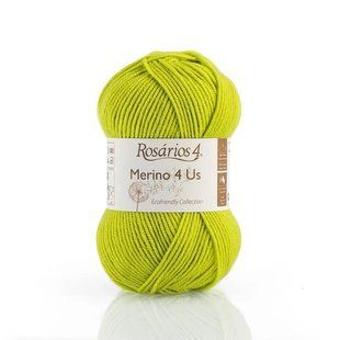50 Merino 4 Us пряжа (100% мериносова вовна - без мулесингу), колір Зелений сала 50 г моток ROSARIOS 1082697 фото