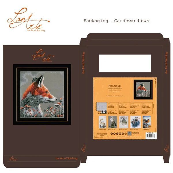 PN-0202499 Набір для вишивки хрестом LanArte Animals, die in die Nacht starТварини дивляться в ніч 1077838 фото