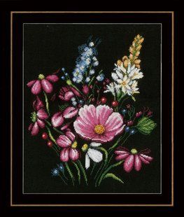 PN-0165380 Набір для вишивки хрестом LanArte Flowers "Квіти" 1066517 фото