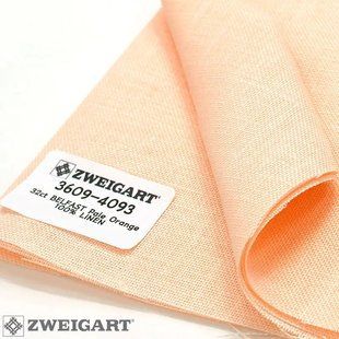 3609/4093 Belfast Linen 32 (ширина 140см) креветковий, канва Zweigart 1064454 фото