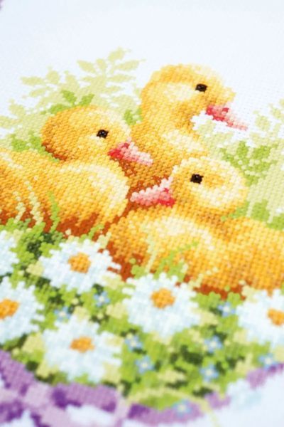 PN-0145840 Набір для вишивання хрестом (доріжка на стіл) Vervaco Ducklings "Каченята у ромашках II" 1060342 фото
