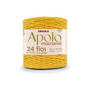 1660 APOLO MACRAME пряжа (85% бавовна, 15% інші волокна, 800г, 225 м 1 шт), жовтий 1080634 фото