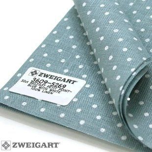3609/5269 Belfast Petit Point 32 (55*70см) античний синій в білий горошок, канва Zweigart 1070901 фото