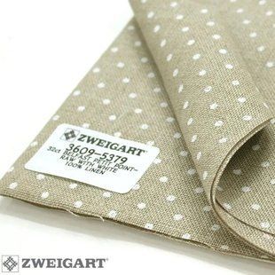 3609/5379 Belfast Petit Point 32 (55*70см) сирий льон в білий горошок, канва Zweigart 1070904 фото