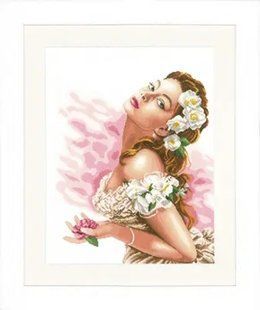 PN-0144562 Набір для вишивки хрестом LanArte Lady of the Camellias "Дама з камеліями" 1062112 фото