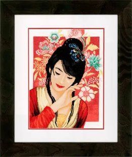 PN-0149999 Набір для вишивки хрестом LanArte Asian Flower Girl "Азіатська дівчина у квітах" 1062113 фото