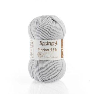 03 Merino 4 Us пряжа (100% мериносова вовна - без мулесингу), колір Світло-сірий 50 г моток ROSARIOS 1082659 фото