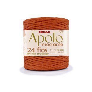 7496 APOLO MACRAME пряжа (85% бавовна, 15% інші волокна, 800г, 225 м 1 шт), жовтогарячий 1080629 фото