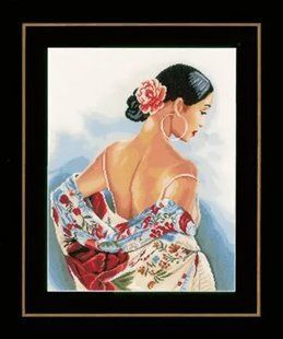 PN-0154992 Набір для вишивки хрестом LanArte Flower Scarf "Квітковий шарф" 1062115 фото
