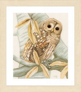 PN-0158326 Owl and Autumn Leaves. Набір для вишивки хрестиком Lanarte 1070690 фото