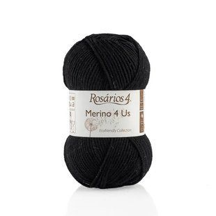 07 Merino 4 Us пряжа (100% мериносова вовна - без мулесингу), колір Чорний 50 г моток ROSARIOS 1082663 фото