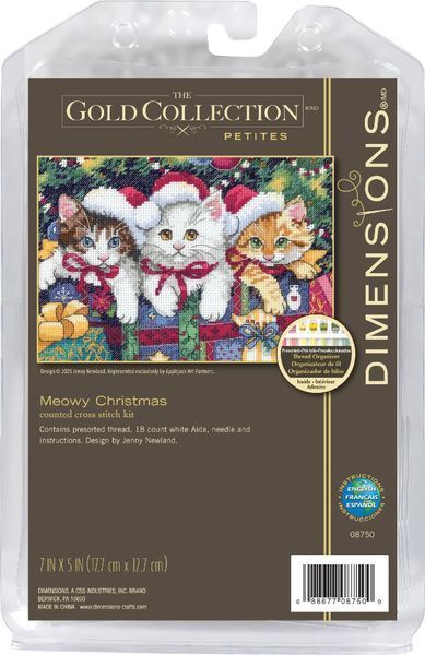 08750 Набір для вишивання хрестом Meowy Christmas Котяче Різдво,18*13см,DIMENSIONS 1078449 фото