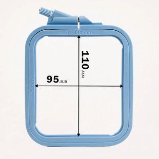 170-11 П'яльці-рамка квадрат (пластикові) 110*95мм Nurge (блакитні) 1074467 фото