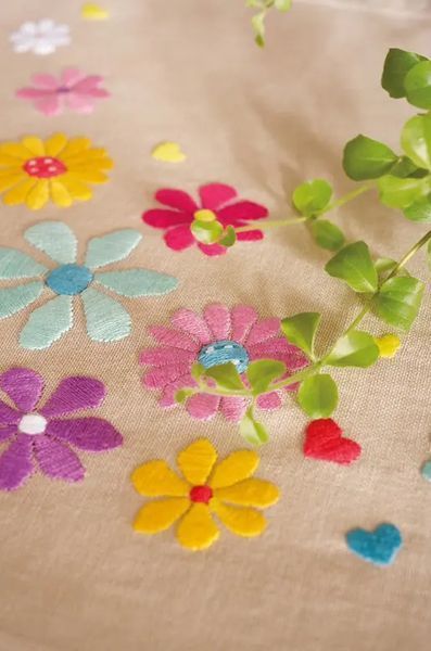 PN-0154439 Набір для вишивання гладдю (доріжка на стіл) Vervaco Bright Flowers "Яскраві квіти" 1060381 фото