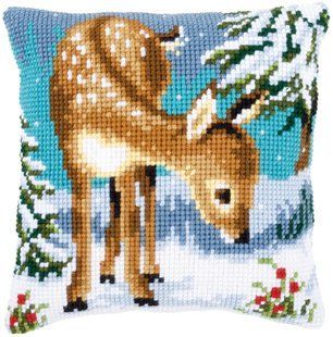 PN-0149147 Набір для вишивання хрестом (подушка) Vervaco A little deer "Маленький олень" 1071314 фото
