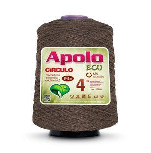7311 APOLO ECO 4 пряжа (85% бавовна, 15% волокна, 600гр, 915м 1шт), темно коричневий 1081329 фото