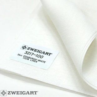 3217/100 Edinburgt 36 (ширина 140см) білий , канва Zweigart 1057127 фото