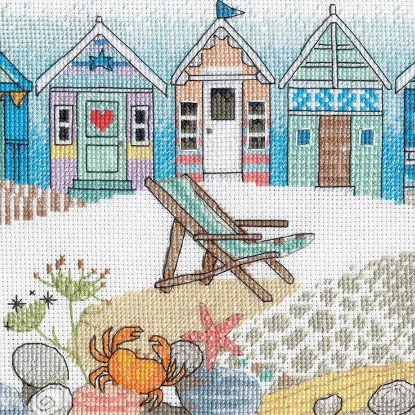 70-35446 Набір для вишивання хрестиком Beach huts/Пляжні хатини DIMENSIONS 1080573 фото