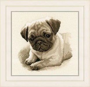 PN-0169650 Набір для вишивки хрестом Vervaco Pug dog "Мопс" 1064409 фото