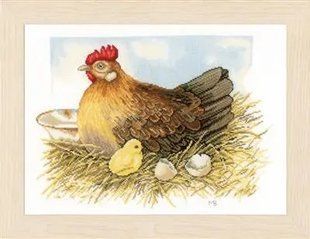PN-0165381 Набір для вишивки хрестом LanArte Mother Hen "Мати курка" 1062698 фото