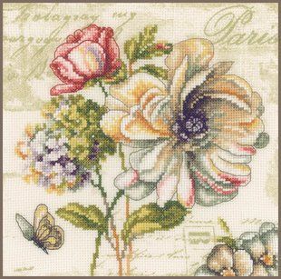 PN-0145132 Набор для вышивания крестом Vervaco, Marche de Fleurs II19х19, аида 14 1070674 фото