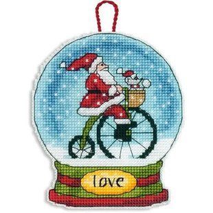 70-08903 Набір для вишивання хрестом DIMENSIONS Love Snowglobe Christmas Ornament "Різдвяна прикраса Снігова куля Любов" 1059459 фото