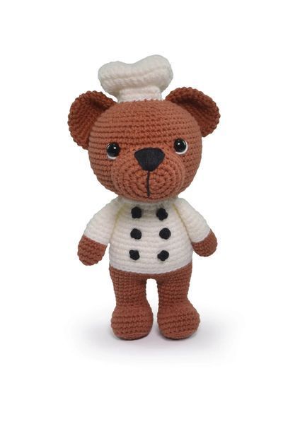 2 AMIGURUMI KIT - CUDDLY TEDDY BEARS Chef_Toby (100% бавовна) 1078297 фото
