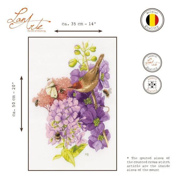 PN-0203633 Набір для вишивки хрестом LanArte The purrfect stare Букет з метеликами 1079789 фото
