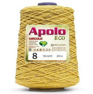 1660 APOLO ECO 8 пряжа (85% бавовна, 15% волокна, 600гр, 457м 1шт), жовтий 1081350 фото